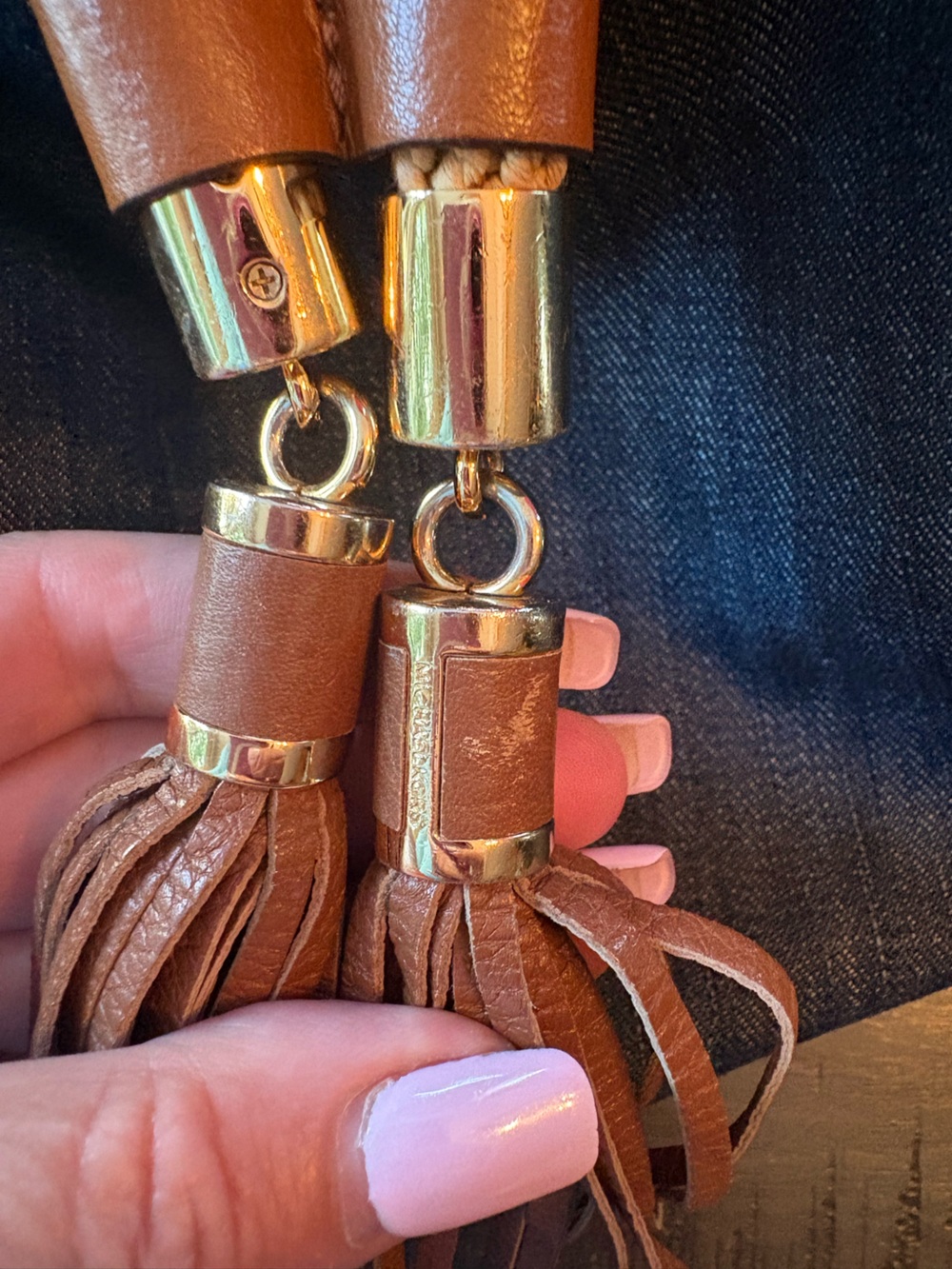 Michael Kors Marina Denim Tote with Tan Leather Trim - Picture 5 of 5